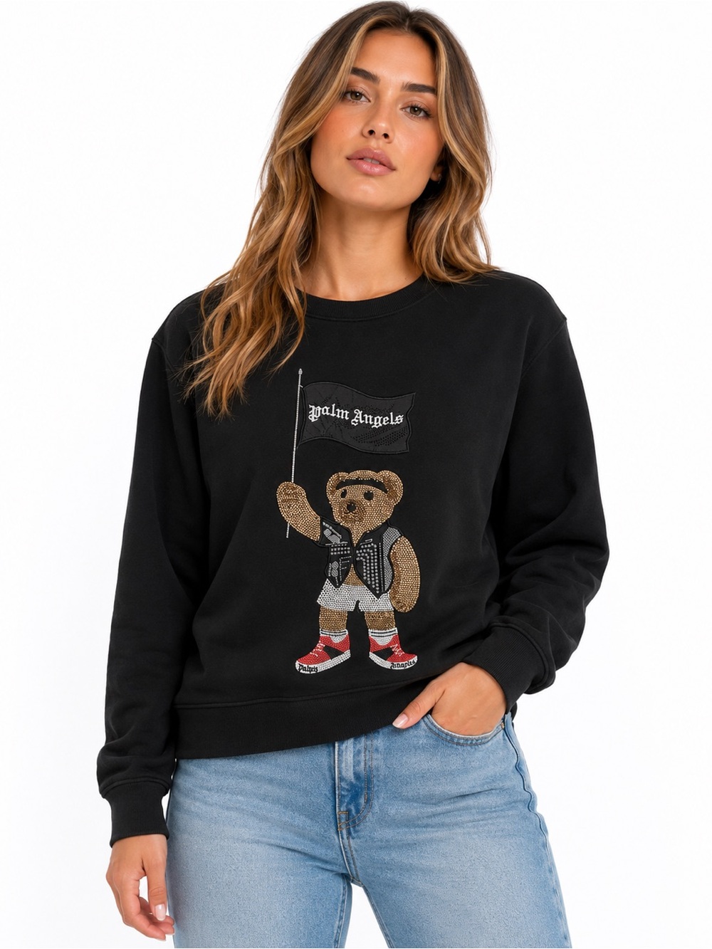 Palm Angels Crewneck Sweatshirt | M | Black